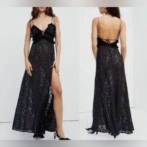 For Love & Lemons Lelia Polka Dots Lace
Ruffles Maxi Dress Large NWT